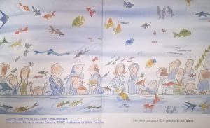 Illustrazione tratta da Libero come un pesce, Jimmy Liao, Terre di mezzo Editore, 2020, traduzione di Silvia Torchio